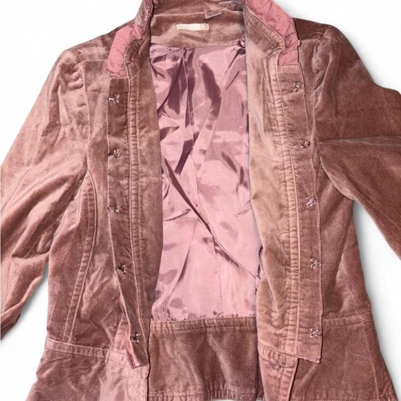 Elegant Pink Velvet Women's Jacket - Picture 6 of 7